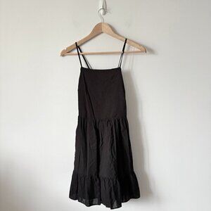 Aritzia Sunday Best Cotton Tiered Dress Black Size Medium